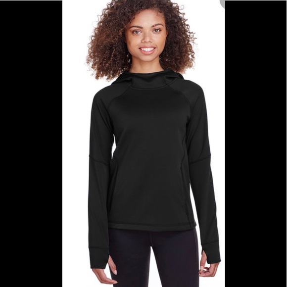 Spyder pullover hoodie ladies Hayer NWT black Large pockets high low - Picture 1 of 8